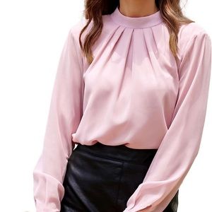 Pink chiffon blouse, size M